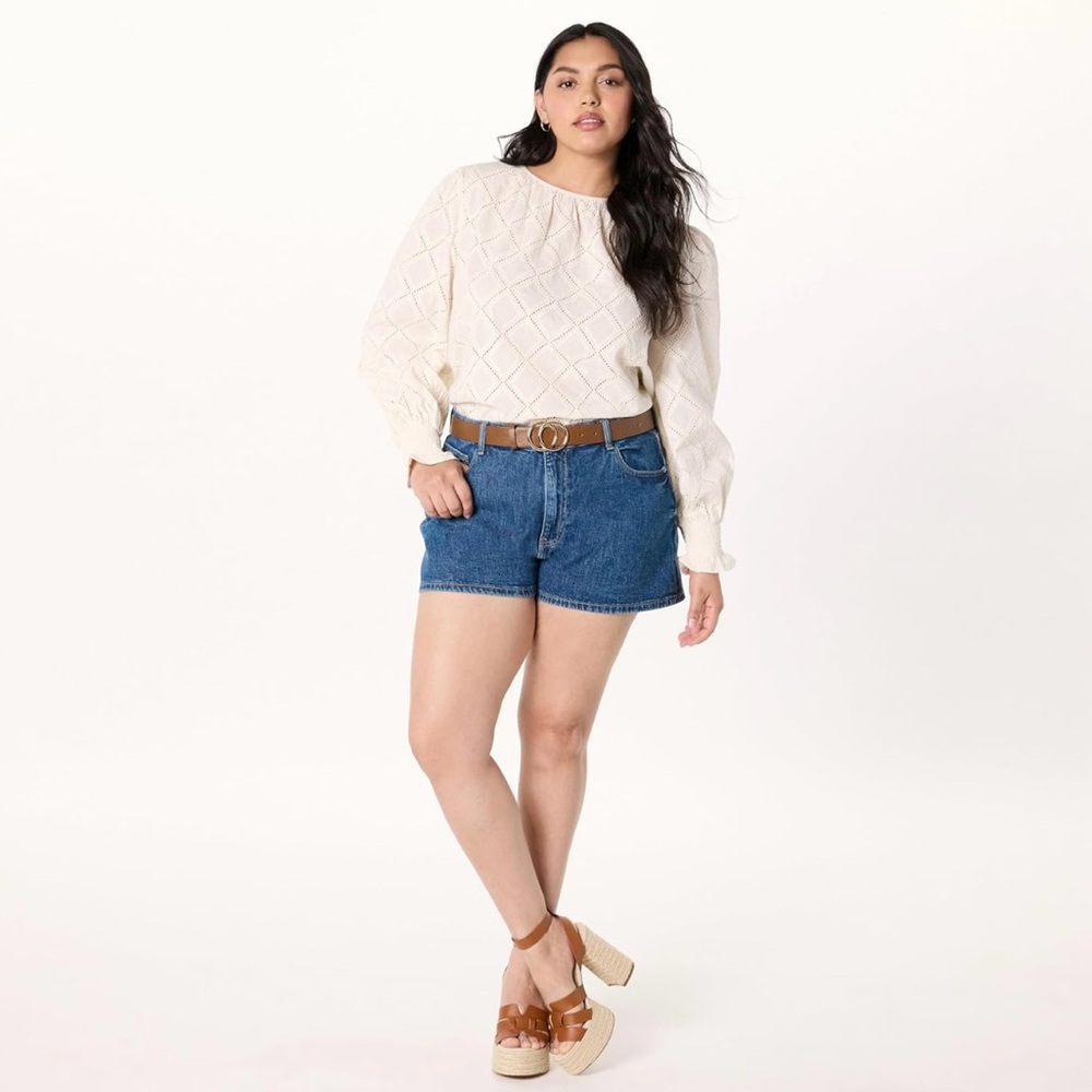 The Drop, Dark Indigo, Mid Rise, Micro Denim Short, 3" Length, 33" Waist